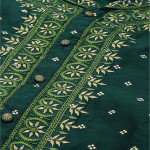 Men Green & Gold-Toned Ethnic Motifs Embroidered Thread Work Jashn Kurta