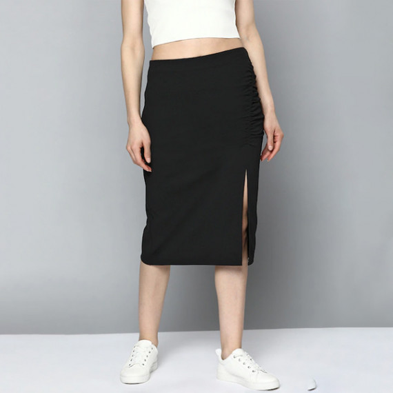 https://letshopz.com/products/women-black-pure-cotton-solid-ruched-straight-skirt