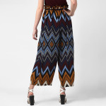 Navy Blue & Mustard Yellow Printed  Palazzos