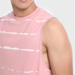 Men Pink Tie & Dye Oversized Vest