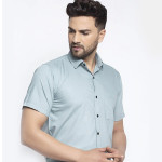 Men Sea Green Regular Fit Solid Casual Shirt