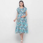 Blue Floral Maternity Midi Dress