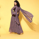 Elegant Mauve Embroidered Ready to Wear Lehenga Choli with Dupatta